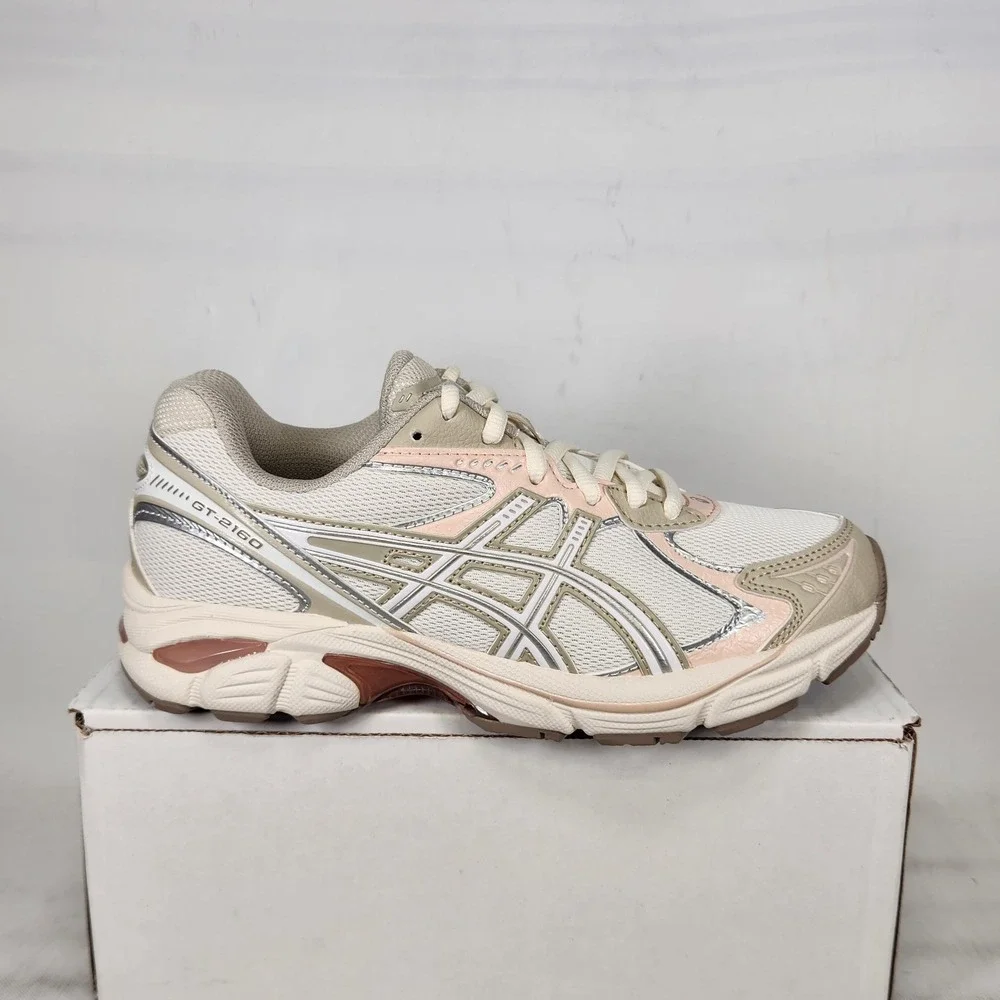 ASICS GT-2160 Running Shoes Women Size 6 Cream White Sport Sneakers